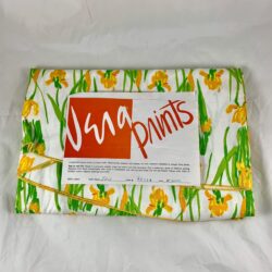 Mid-Century Vera Iris 88" Round Table Cloth, unused